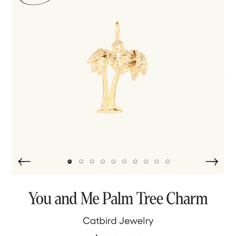 Catbird Gold Palm Tree Charm
